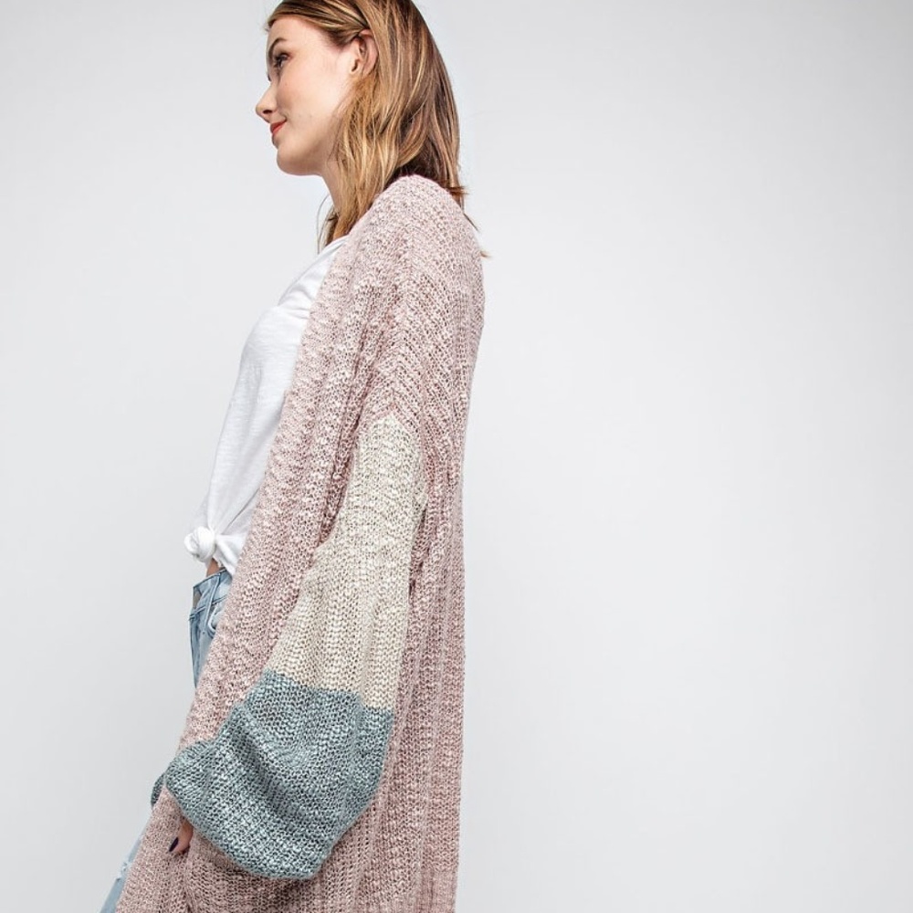 ❄️LAST2️⃣//MAUVE COLOR BLOCK CARDIGAN - Picture 5 of 9